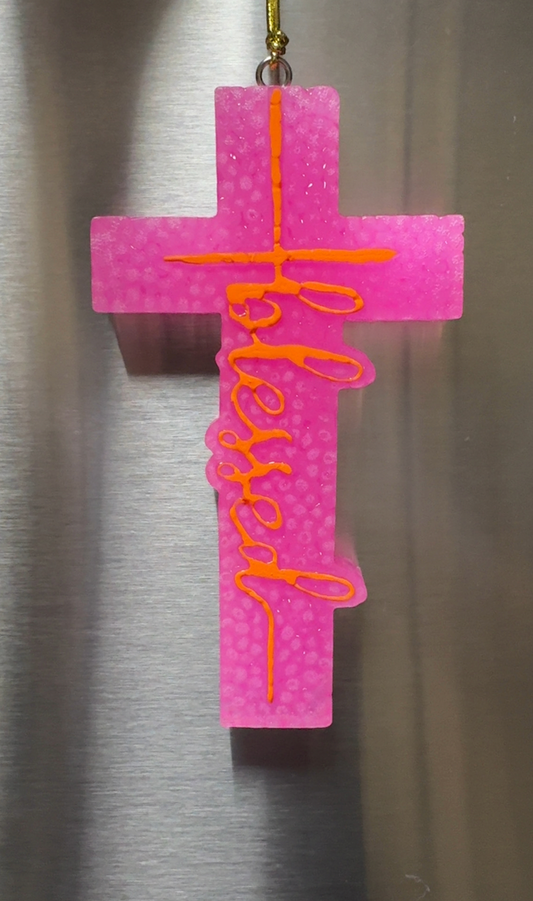 Blessed Cross -- Pink & Orange