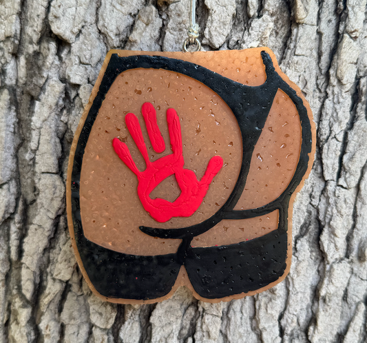 Butt with Hand Print--Red